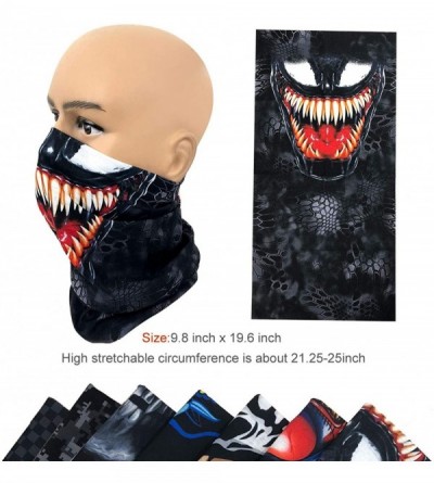 Balaclavas Bandanas Face Scarf-3D Headwear Headband Multifunctional Tube Neck Scarf Unisex - Venom - CA1979CU6GW $9.90