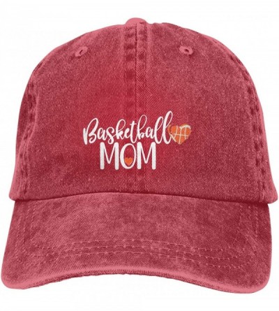 Baseball Caps Basketball Mom Custom Vintage Cute Men & Women Adjustable Denim Dad Hat Cotton Baseball Cap Black - Red - C818K...