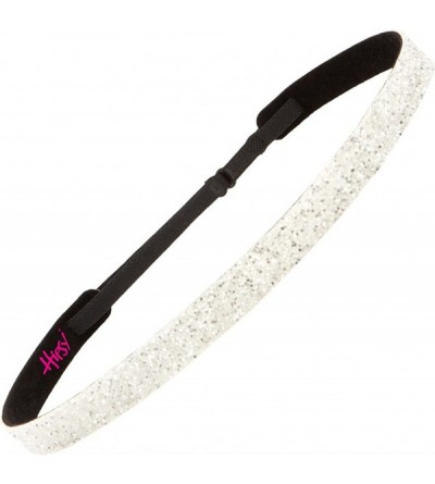 Headbands Women's Adjustable NO Slip Skinny Bling Glitter Headband - Gunmetal & White - CG11MNIWVVZ $9.88