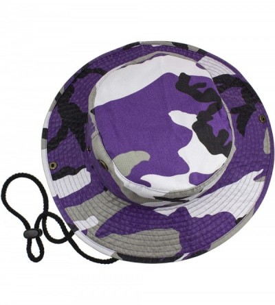 Sun Hats 100% Cotton Stone-Washed Safari Booney Sun Hats - Purple Camo - CY18HARYD8S $10.39