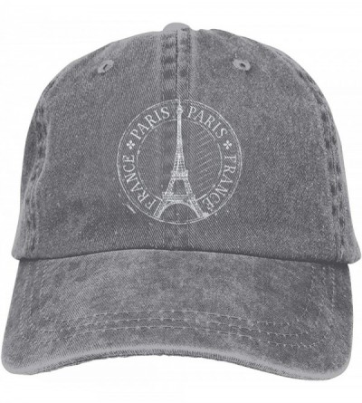 Baseball Caps Paris-Eiffel-Tower Cowboy Baseball Hat- Adjutable Baseball Cap for Men Women - Gray - CY18Y7ON3W4 $20.20