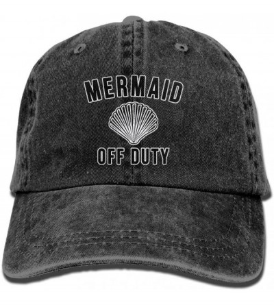 Skullies & Beanies Mermaid Off Duty with Fish Tail Retro Cowboy Hat Sports Adjustable Denim Hat Baseball Caps ForAdult - Blac...