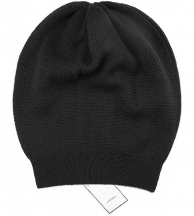 Skullies & Beanies 100% Cashmere Beanie for Women in a Gift Box- Oversized Women Beanie Hat - Black - CM180QTSMI4 $38.96