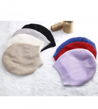 Skullies & Beanies 100% Cashmere Beanie for Women in a Gift Box- Oversized Women Beanie Hat - Black - CM180QTSMI4 $38.96