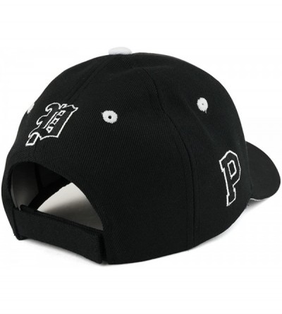 Baseball Caps Gothic Alphabet Letters 3D Monogram Embroidered Structured Baseball Cap - P - CY185S83HQU $16.70