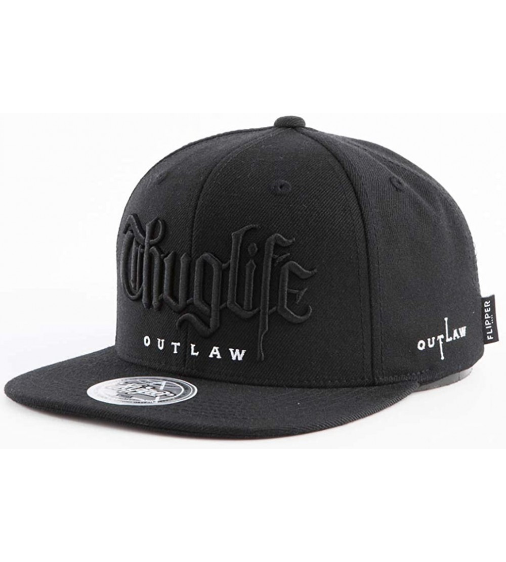 Baseball Caps Thuglife Embroidery Baseball Adjustable Snapback - Black/Original Logo - CR195RLWEMZ $28.18