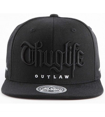 Baseball Caps Thuglife Embroidery Baseball Adjustable Snapback - Black/Original Logo - CR195RLWEMZ $28.18