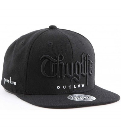 Baseball Caps Thuglife Embroidery Baseball Adjustable Snapback - Black/Original Logo - CR195RLWEMZ $28.18