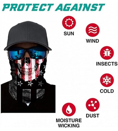 Balaclavas 3D Face Mask Seamless Bandana Unisex Headscarf UV Protection Scarf - Black 12 - CP199ZOUNAX $8.42