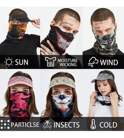 Balaclavas 3D Face Mask Seamless Bandana Unisex Headscarf UV Protection Scarf - Black 12 - CP199ZOUNAX $8.42