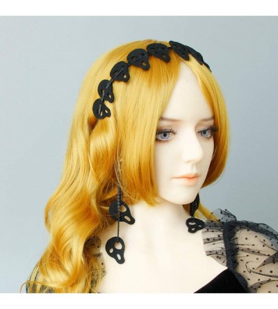 Headbands Halloween Cosplay Spider Web Devil Horn Hair Hoop Headband Headdress Hallowmas Party Gift (Skull) - Skull - C718X7O...