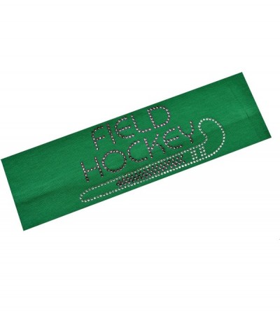 Headbands Field Hockey Rhinestone Stretch Headband for Girls- Teens and Adults - Kelly Green - CZ11QC7QUJH $11.95