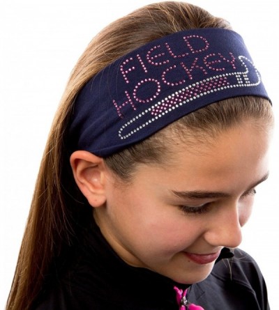 Headbands Field Hockey Rhinestone Stretch Headband for Girls- Teens and Adults - Kelly Green - CZ11QC7QUJH $20.72
