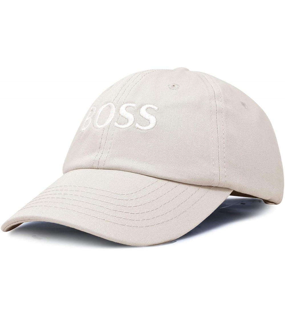 Baseball Caps BOSS Baseball Cap Dad Hat Mens Womens Adjustable - Beige - CD18M9NEY2D $10.91