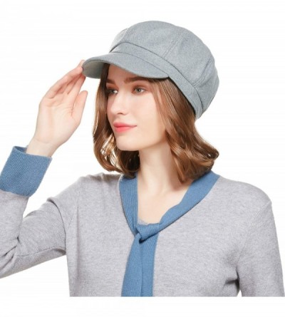 Newsboy Caps Beret Corduroy Newsboy Hat for Women Visor Adjustable Winter Octagonal Cap for Ladies - Light Gray - CK18I976LMX...