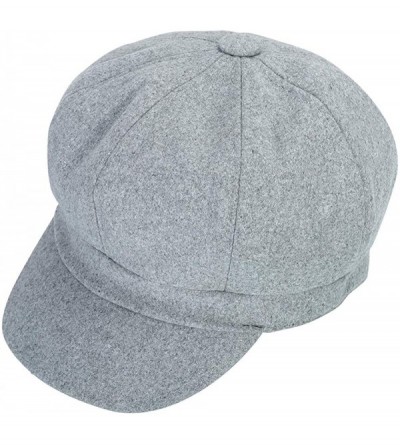 Newsboy Caps Beret Corduroy Newsboy Hat for Women Visor Adjustable Winter Octagonal Cap for Ladies - Light Gray - CK18I976LMX...