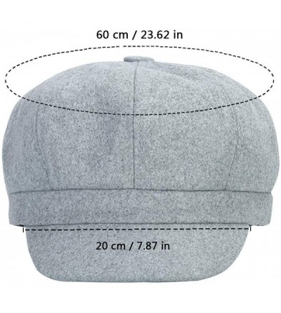 Newsboy Caps Beret Corduroy Newsboy Hat for Women Visor Adjustable Winter Octagonal Cap for Ladies - Light Gray - CK18I976LMX...