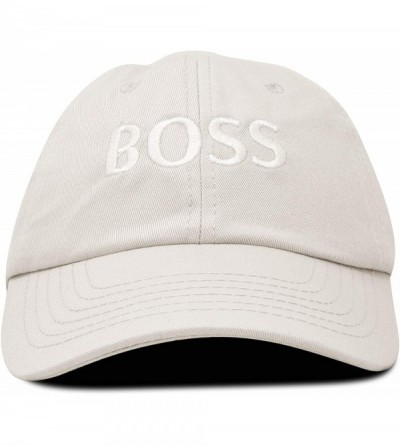 Baseball Caps BOSS Baseball Cap Dad Hat Mens Womens Adjustable - Beige - CD18M9NEY2D $10.91