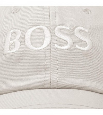 Baseball Caps BOSS Baseball Cap Dad Hat Mens Womens Adjustable - Beige - CD18M9NEY2D $10.91