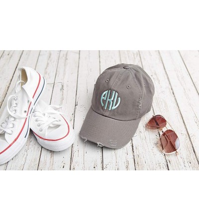 Baseball Caps Monogrammed Distressed Trucker Hats Baseball Caps for Women - Unique Holiday for Women - Nickel - CR18KEMHXI4 $...