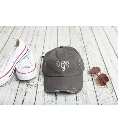Baseball Caps Monogrammed Distressed Trucker Hats Baseball Caps for Women - Unique Holiday for Women - Nickel - CR18KEMHXI4 $...