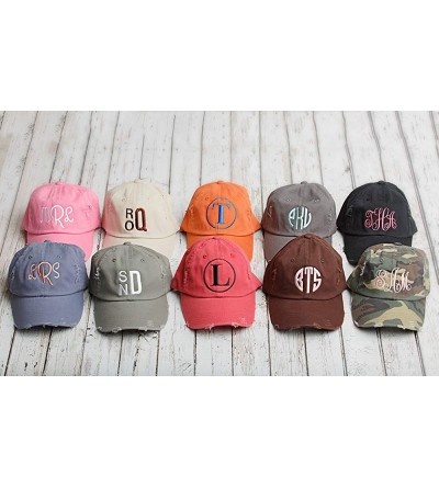 Baseball Caps Monogrammed Distressed Trucker Hats Baseball Caps for Women - Unique Holiday for Women - Nickel - CR18KEMHXI4 $...