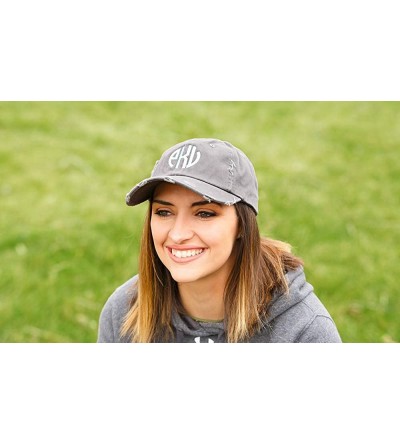 Baseball Caps Monogrammed Distressed Trucker Hats Baseball Caps for Women - Unique Holiday for Women - Nickel - CR18KEMHXI4 $...