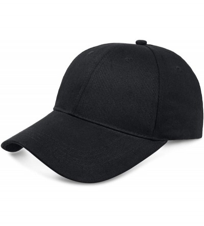 Baseball Caps Classic Polo Baseball Cap Ball Hat Adjustable Fit for Men and Women - Black - CZ18WD9RCII $22.63