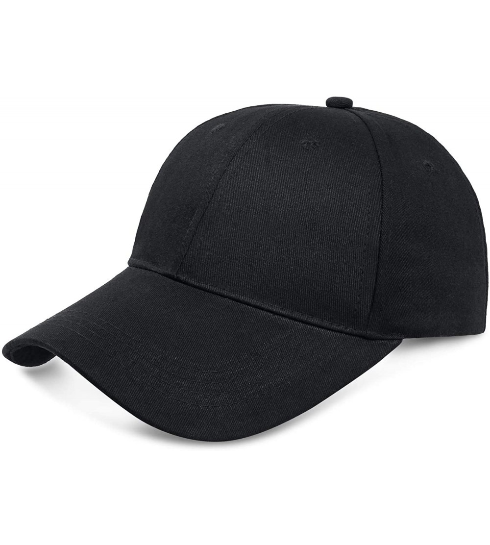 Baseball Caps Classic Polo Baseball Cap Ball Hat Adjustable Fit for Men and Women - Black - CZ18WD9RCII $7.54