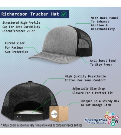 Baseball Caps Custom Richardson Trucker Hat American Flag Thin Blue Line Embroidery Snaps - Heather Gray/Black - C318TTELSZR ...