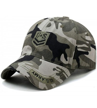 Baseball Caps Unisex US Distressed Baseball Cap Adjustable Hat - Camouflage - CJ18RO5TCWK $23.10
