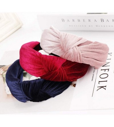 Headbands Women Velvet Bow Knot Hairband Cute Hair Accessories Hair Head Hoop Headband - Army Green - C518U2YQNYG $8.70