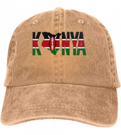 Baseball Caps 2 Pack Vintage Baseball Cap- Unisex Kenya Text with Map Kenyan Flag Adjustable Baseball Hats Dad Hat - Natural ...