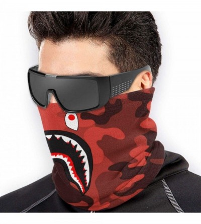 Balaclavas Bape Shark Half Blue Camo Neck Gaiter Warmer Windproof Mask Dust Face Clothing Free UV Face Mask - CA1970DO9D3 $14.99