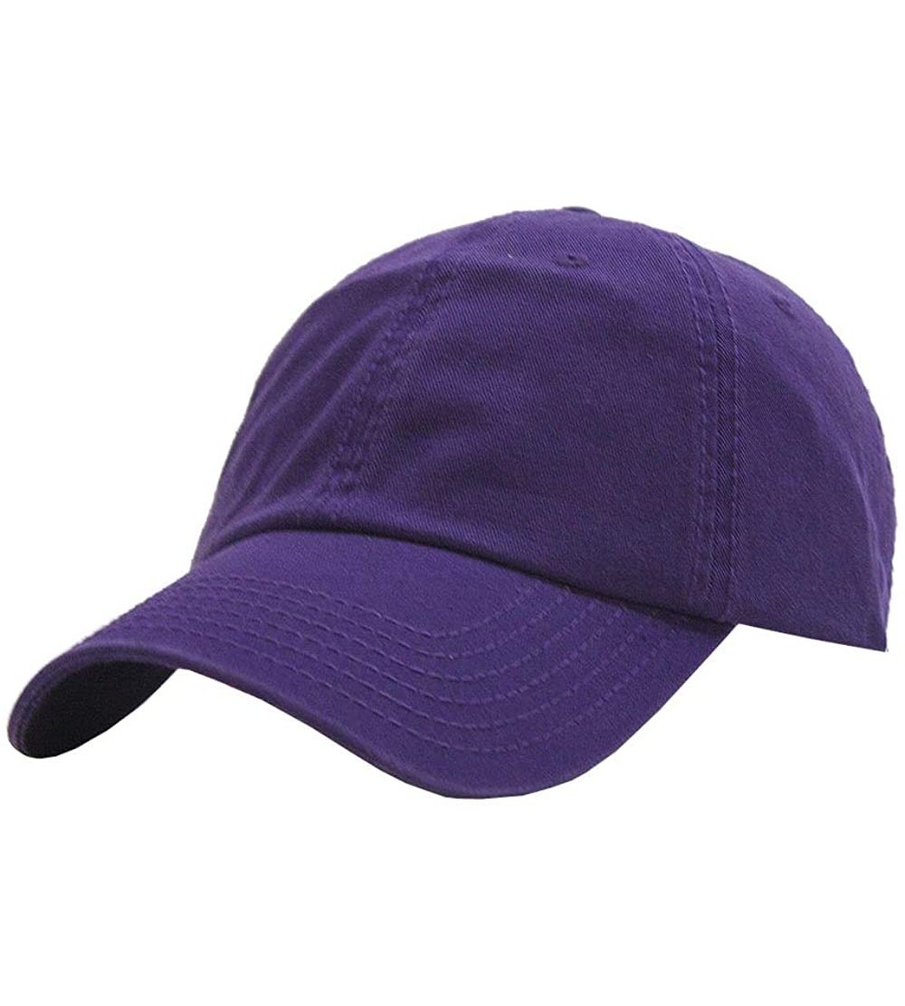 Baseball Caps Classic Washed Cotton Twill Low Profile Adjustable Baseball Cap - Purple - C812DYZOPWX $10.43