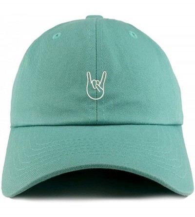 Baseball Caps Rock On Embroidered Low Profile Soft Cotton Dad Hat Cap - Mint - CC18D4ZW4D8 $13.99