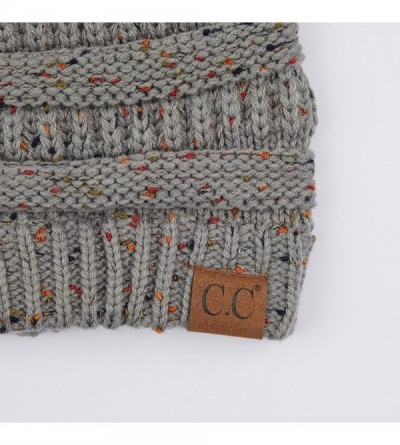 Skullies & Beanies Exclusives Unisex Ribbed Confetti Knit Beanie (HAT-33) - Natural Grey - CN189KUK77C $13.08
