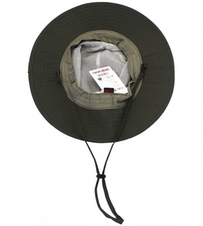 Sun Hats Outdoor Sun Hats with Wind Lanyard Bucket Hat Fishing Cap Boonie for Men/Women/Kids - Grey Green - CH17AAAG4TA $14.65