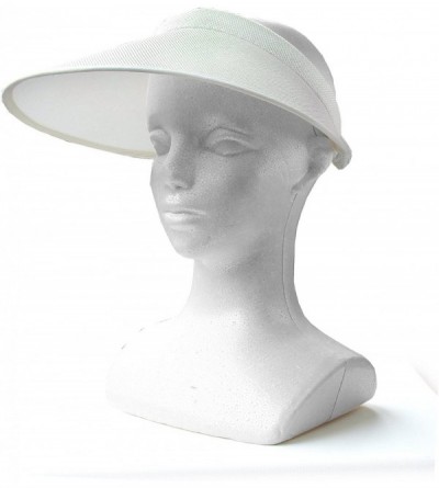 Sun Hats Women's Summer Sun UV Protection Visor Wide Brim Clip on Beach Pool Golf Cap Hat-Polyester - White - CB189X2YA6L $13.53
