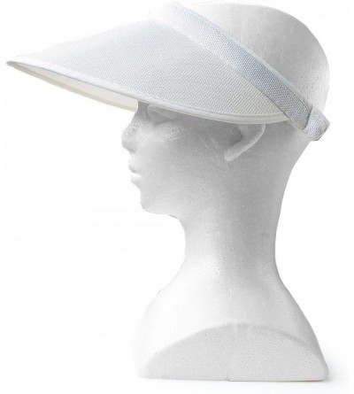 Sun Hats Women's Summer Sun UV Protection Visor Wide Brim Clip on Beach Pool Golf Cap Hat-Polyester - White - CB189X2YA6L $13.53