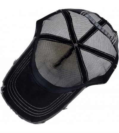 Baseball Caps Unisex Animal Mesh Trucker Hat Snapback Square Patch Baseball Caps - Beige Tiger - CO18GLIGOH3 $11.58