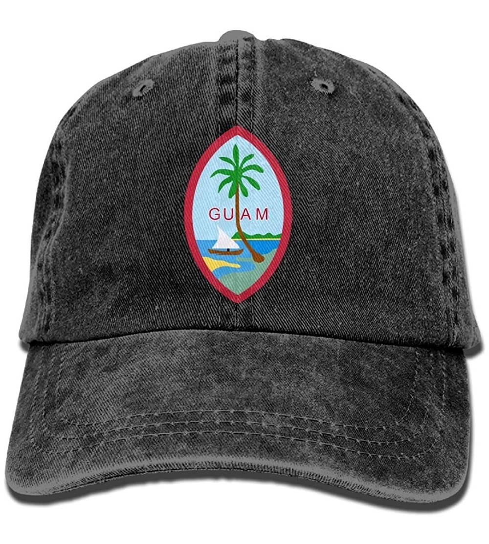 Baseball Caps Adults Guam US Flag Adjustable Casual Cool Baseball Cap Retro Cowboy Hat Cotton Dyed Caps - Black - CS18DK0N3UN...