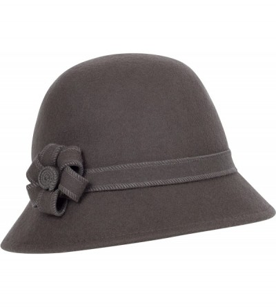 Bucket Hats Molly Vintage Style Wool Cloche Hat - Taupe Grey - CD11GBXKLND $25.64