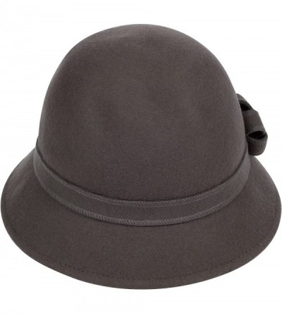 Bucket Hats Molly Vintage Style Wool Cloche Hat - Taupe Grey - CD11GBXKLND $25.64