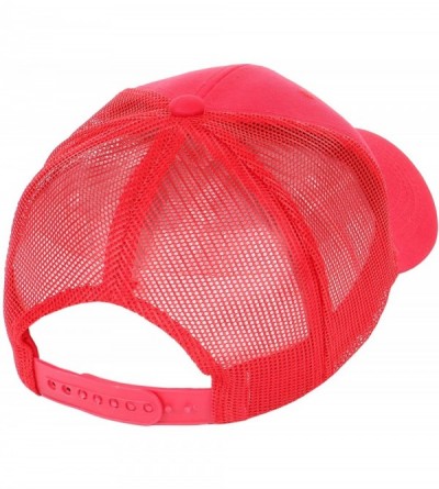 Baseball Caps Messy Buns Trucker Ponycaps Plain Baseball Visor Cap Dad Hat - Summer Mesh Red - CC18E8KIGX8 $7.74