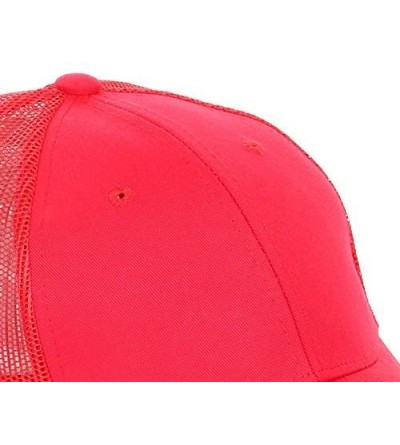 Baseball Caps Messy Buns Trucker Ponycaps Plain Baseball Visor Cap Dad Hat - Summer Mesh Red - CC18E8KIGX8 $7.74