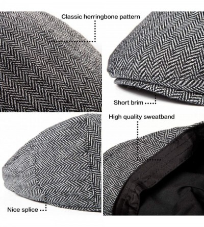 Newsboy Caps 2 Pack Newsboy Hats for Men Wool Scally Cap Mens Flat Cabbie Ivy Tweed S/M/L/XL - Thin Lining Brown+grey 2pack -...