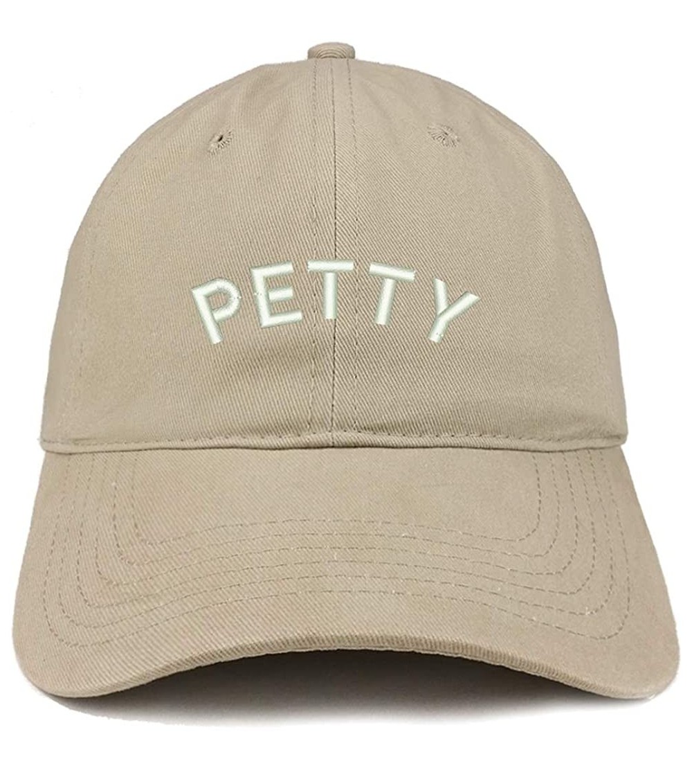 Baseball Caps Petty Embroidered Soft Crown 100% Brushed Cotton Cap - Khaki - CX18SO0DNMR $20.74