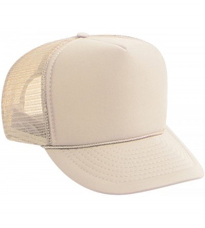 Baseball Caps Polyester Foam Front Solid Color Five Panel High Crown Golf Style Mesh Back Cap - Tan - CS11TOP071B $19.94