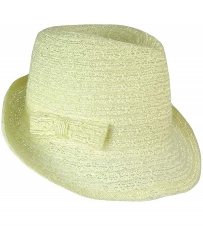 Fedoras Women's Trans Braid Fedora - Ivory - CE125Y0SXTR $9.32